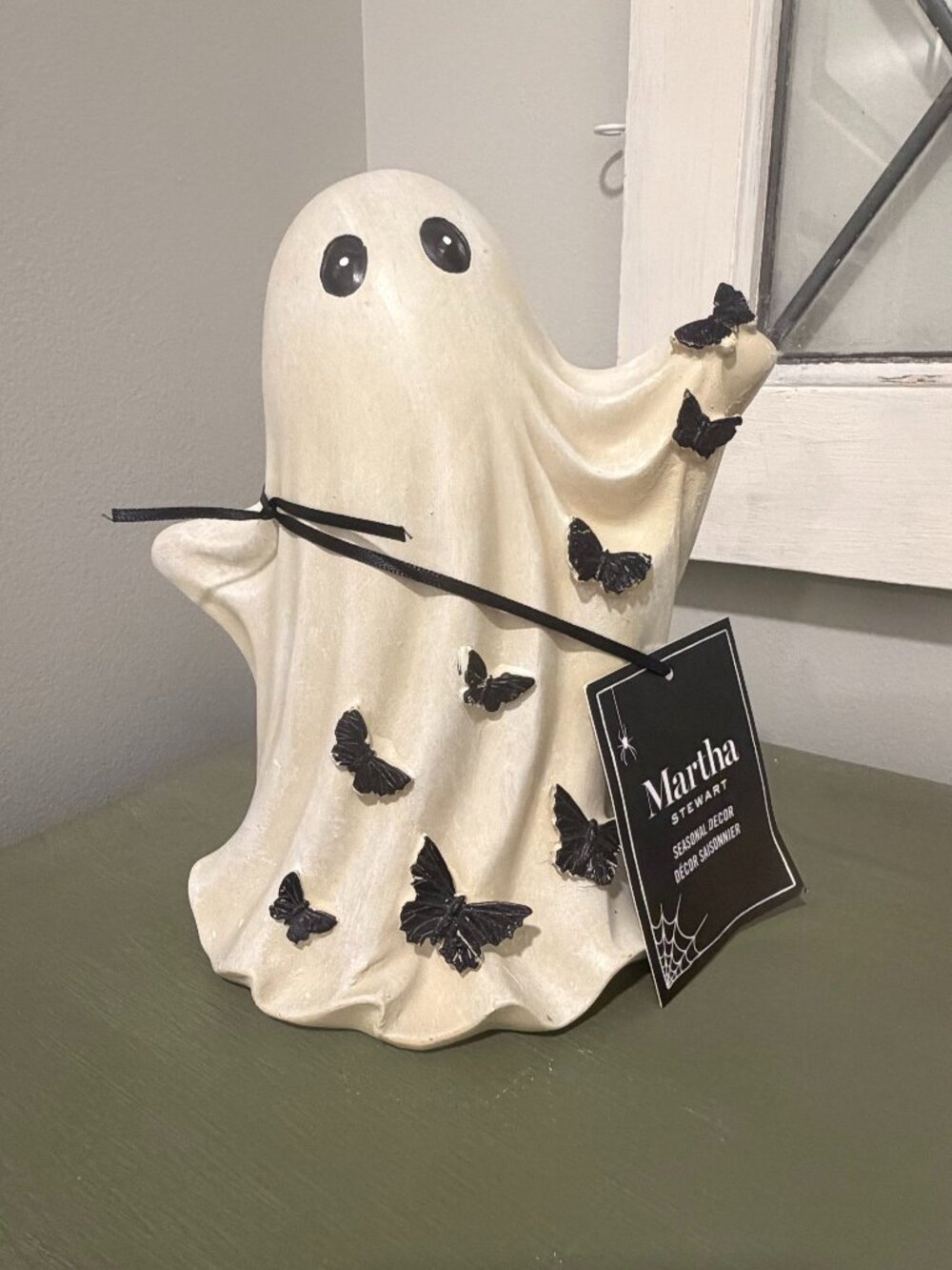 Martha Stewart Ghost with Butterflies Figurine Halloween Decor resin NWT htf